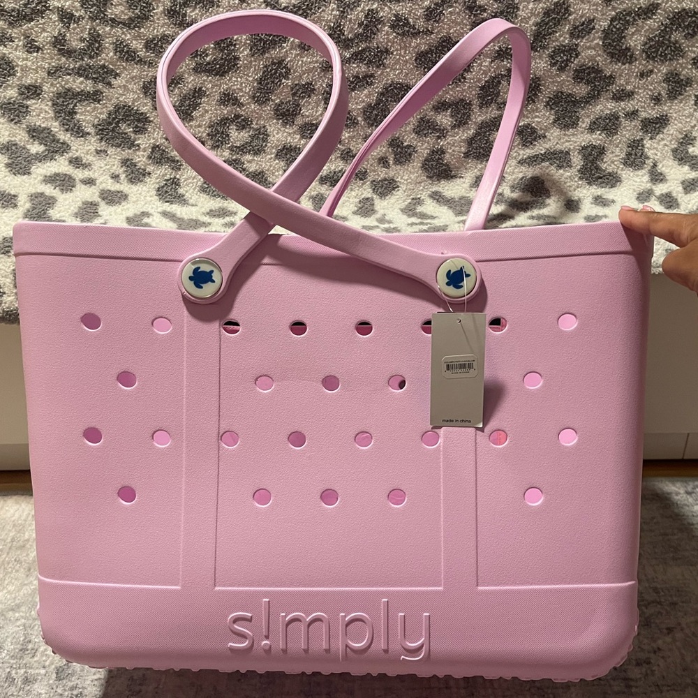 Simply Southern Large Tote in a lovely pink color, Bogg Bag Style!